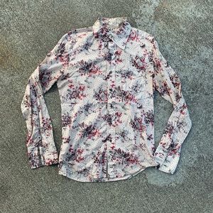 Burning Torch Men’s Floral Dress Shirt